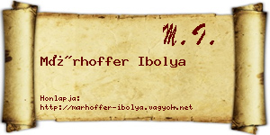 Márhoffer Ibolya névjegykártya